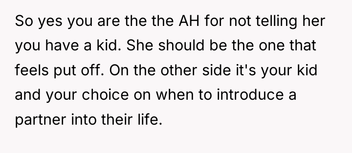 So yes you are the the AH for not telling...