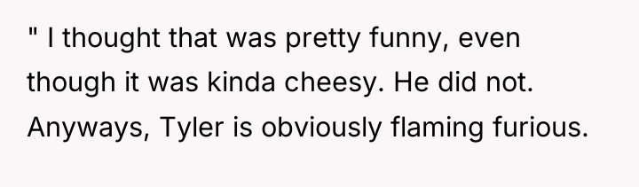 " I thought that was pretty funny, even though it...