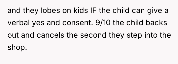 and they lobes on kids IF the child can give...