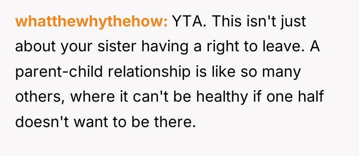 whatthewhythehow YTA. This isn't just about your sister having a...