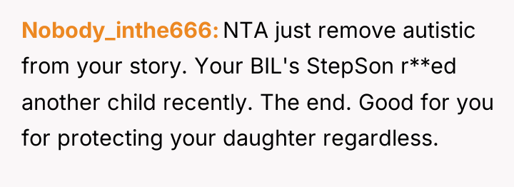 Nobody_inthe666 NTA just remove autistic from your story. Your BIL's...