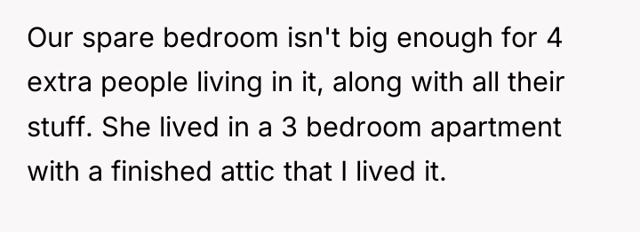 Our spare bedroom isn't big enough for 4 extra people...