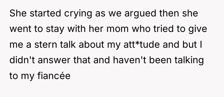 She started crying as we argued then she went to...