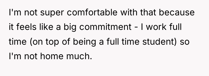 I'm not super comfortable with that because it feels like...