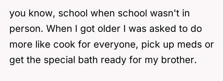 you know, school when school wasn't in person. When I...