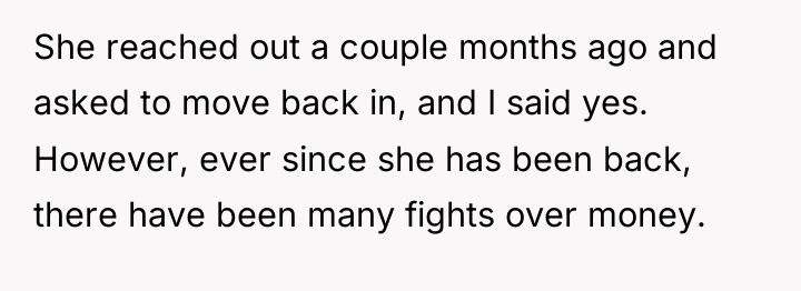 She reached out a couple months ago and asked to...