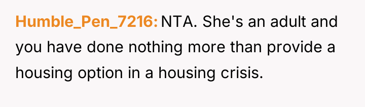 Humble_Pen_7216 NTA. She's an adult and you have done nothing...