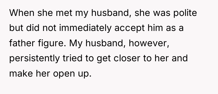 When she met my husband, she was polite but did...