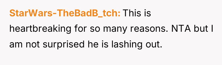 StarWars-TheBadB_tch This is heartbreaking for so many reasons. NTA but...