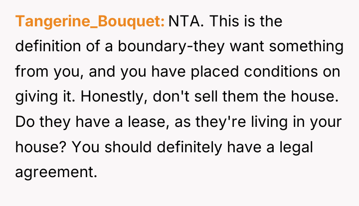 Tangerine_Bouquet NTA. This is the definition of a boundary-they want...