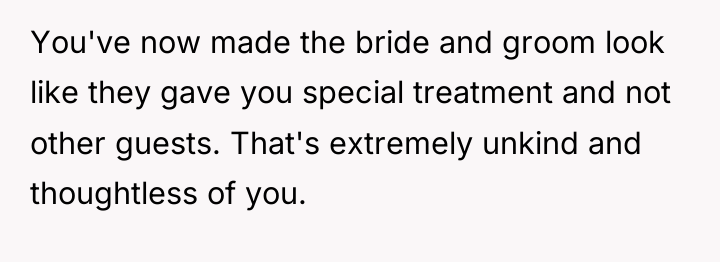 You've now made the bride and groom look like they...