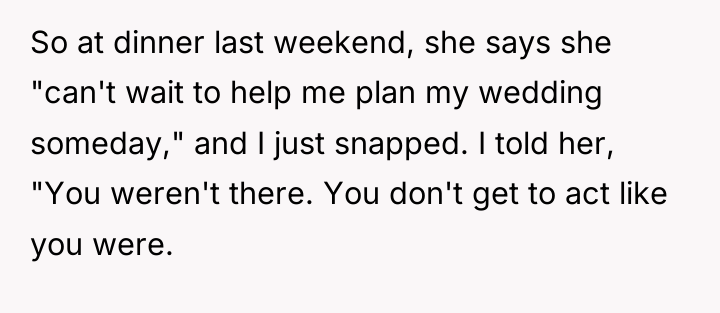 So at dinner last weekend, she says she "can't wait...