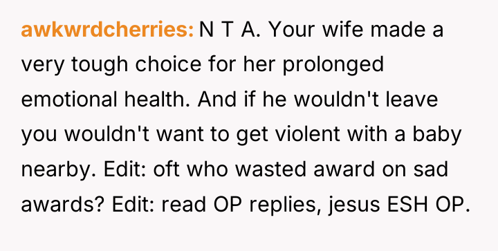 awkwrdcherries N T A. Your wife made a very tough...