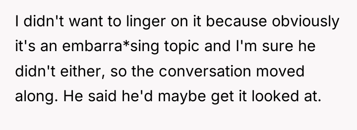 I didn't want to linger on it because obviously it's...