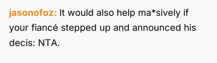 jasonofoz It would also help ma*sively if your fiancé stepped...