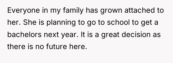 Everyone in my family has grown attached to her. She...