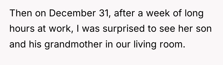 Then on December 31, after a week of long hours...