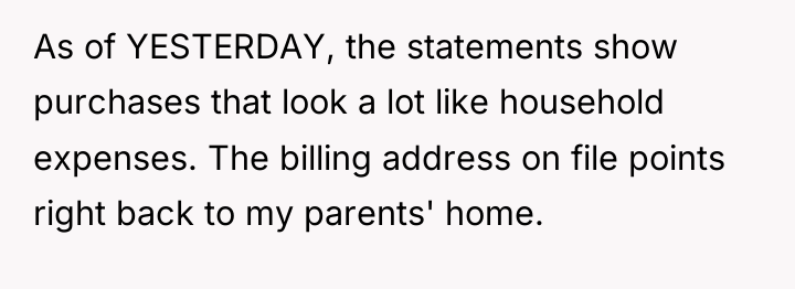 As of YESTERDAY, the statements show purchases that look a...
