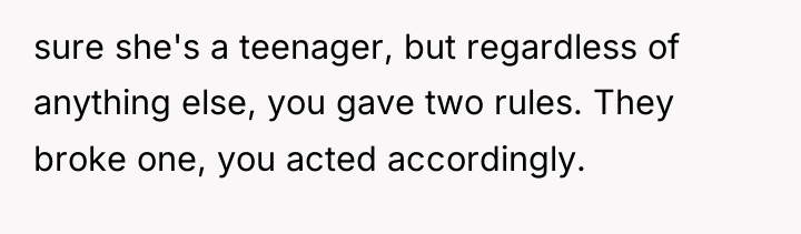 sure she's a teenager, but regardless of anything else, you...