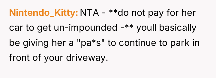 Nintendo_Kitty NTA - **do not pay for her car to...