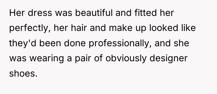 Her dress was beautiful and fitted her perfectly, her hair...