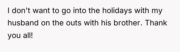 I don't want to go into the holidays with my...