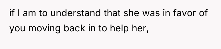 if I am to understand that she was in favor...