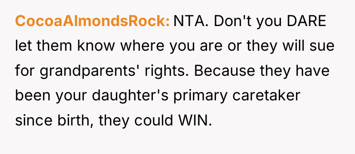 CocoaAlmondsRock NTA. Don't you DARE let them know where you...