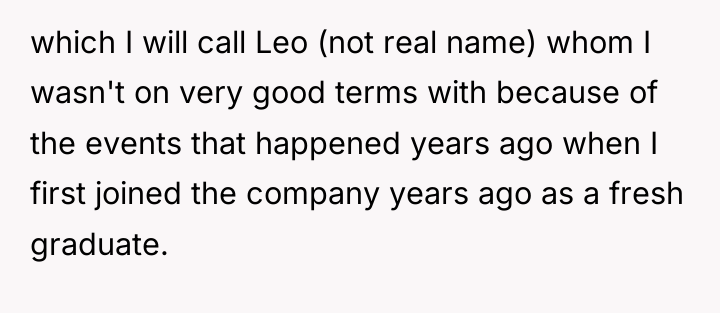 which I will call Leo (not real name) whom I...