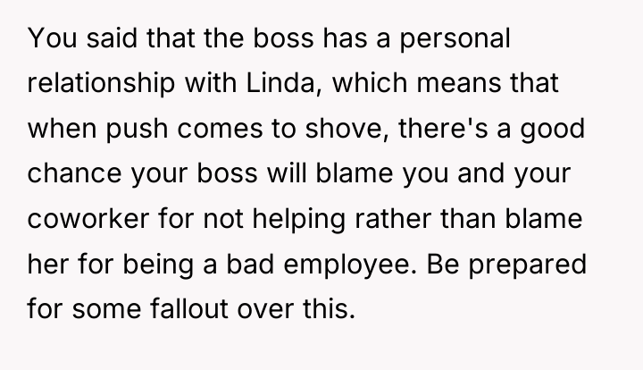 You said that the boss has a personal relationship with...
