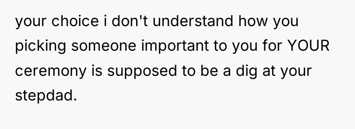 your choice i don't understand how you picking someone important...