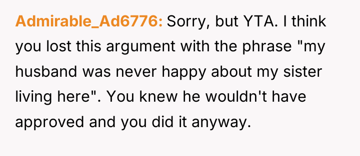 Admirable_Ad6776 Sorry, but YTA. I think you lost this argument...