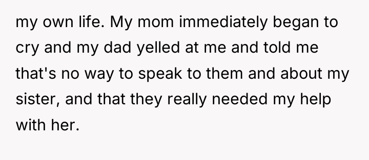 my own life. My mom immediately began to cry and...