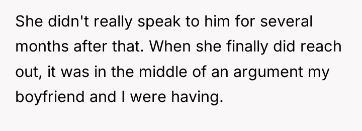 She didn't really speak to him for several months after...