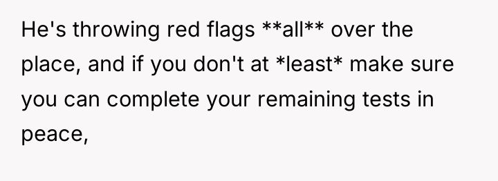 He's throwing red flags **all** over the place, and if...