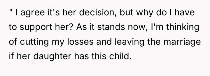 " I agree it's her decision, but why do I...
