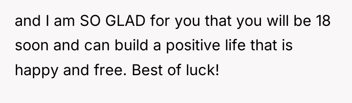 and I am SO GLAD for you that you will...