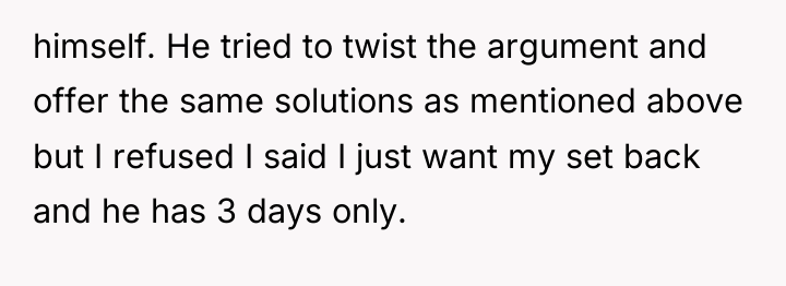 himself. He tried to twist the argument and offer the...