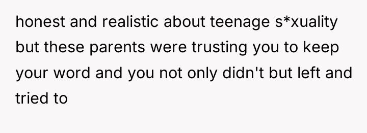 honest and realistic about teenage s*xuality but these parents were...