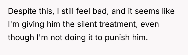 Despite this, I still feel bad, and it seems like...