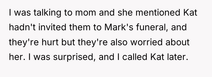 I was talking to mom and she mentioned Kat hadn't...