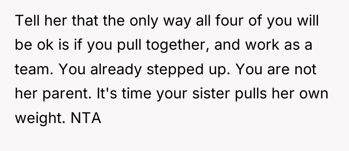 Tell her that the only way all four of you...