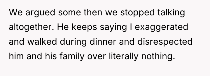We argued some then we stopped talking altogether. He keeps...