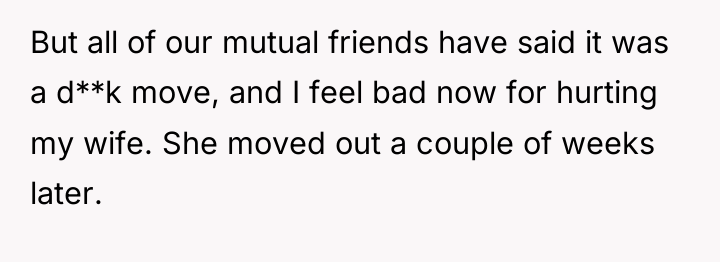 But all of our mutual friends have said it was...