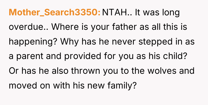 Mother_Search3350 NTAH.. It was long overdue.. Where is your father...