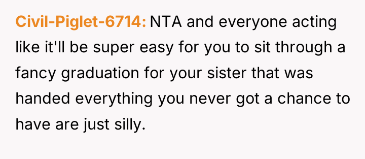 Civil-Piglet-6714 NTA and everyone acting like it'll be super easy...