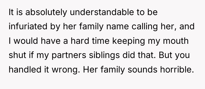 It is absolutely understandable to be infuriated by her family...