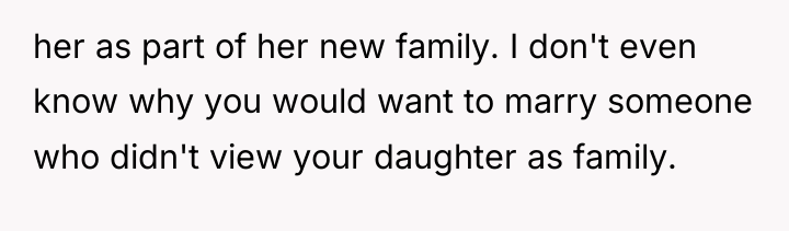 her as part of her new family. I don't even...