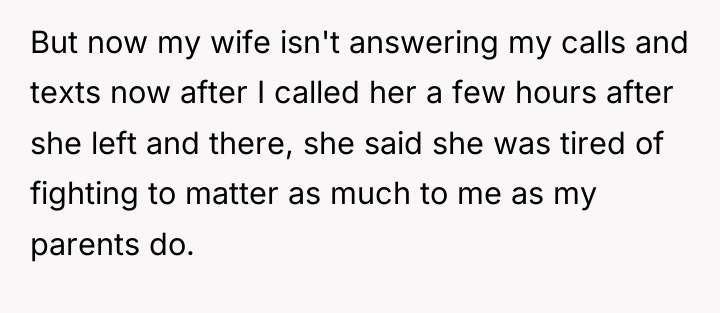 But now my wife isn't answering my calls and texts...