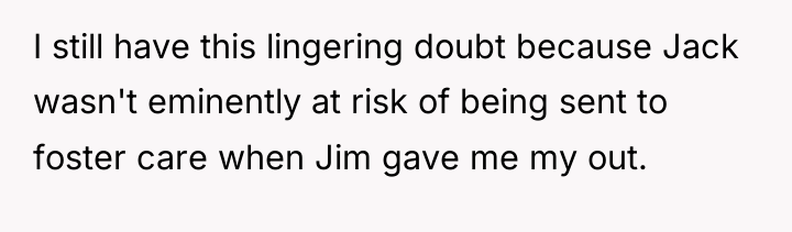 I still have this lingering doubt because Jack wasn't eminently...